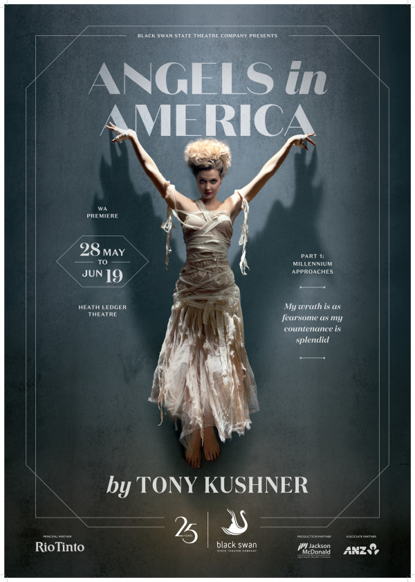 Angels In America poster for Black Swan State Theatre Company, design by Dessein