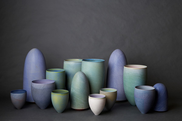 Pip Drysdale Tanami Mapping 2 Porcelain Vessels
